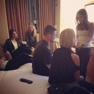 Illustration for article titled Here's A Picture Of Rob Gronkowski Hanging Out With Some Girls In A Boston Hotel